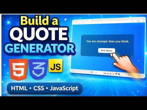 Random Quote Generator using HTML, CSS & JavaScript | Easy Project