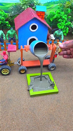 😱 Real Working Mini Tractor Making Cement Pillar | Amazing DIY Construction Machine 🚜 #shorts