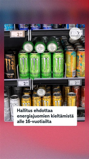 Hallitus ehdottaa energiajuomien kieltämistä alle 16-vuotiailta