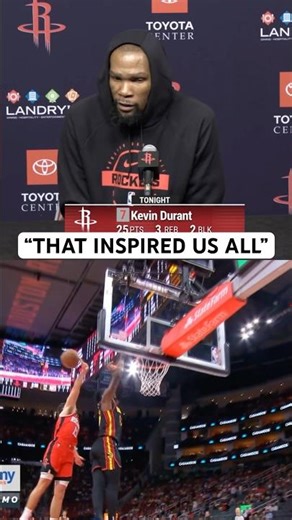 Kevin Durant talks about Reed Sheppard’s block