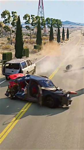 Realistic Highway Car Crashes #159