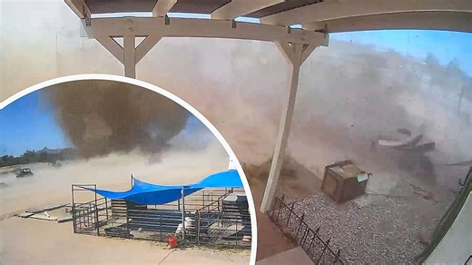 Dust devil in Arizona: "Mini-tornado" sweeps through farm