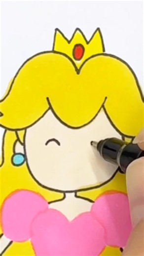 How to Draw Princess Peach in Seconds #shorts #cartoon #mario