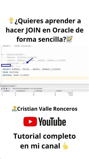 💡Want to learn how to easily perform JOINs in Oracle?📝 #Oracle #SQL #OracleSQL #Database