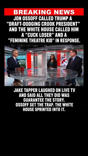 Jon Ossoff BLASTS Trump — White House Fires Back, Jake Tapper Reacts Live
