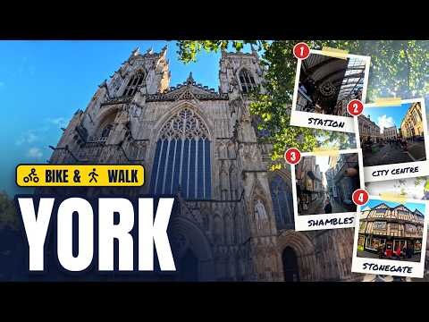 🚴🚶 A Day Exploring York by Bike & on Foot! 🇬🇧✨ | The Shambles, York Minster & City Walls
