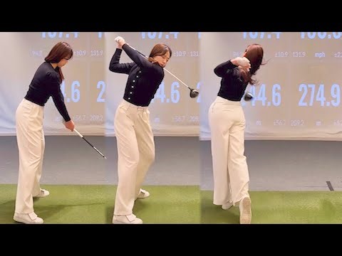 Distance 280!!! Feel the power of KLPGA pro Kim Chae-kyung's golf swing!