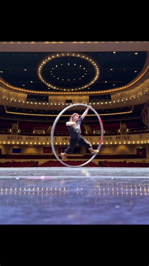 A lil spinny in pretty venue ft @Blessthefall 2 days left on tour and then I am free to work on new art #circusartist #circusarts #cyrwheel #blessthefall