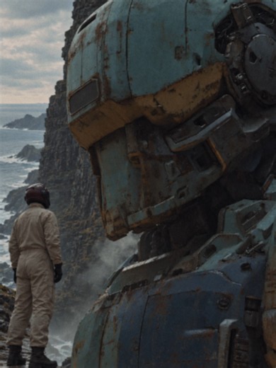 Saltline Ingress: Cinematic Mech Scene on a Remote Coastline
