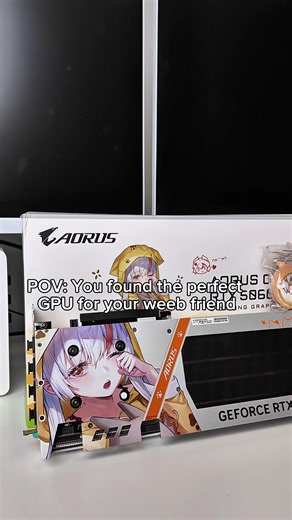 Your weeb friend's dream GPU just dropped. Anime-inspired aesthetics meet GeForce RTX 50 Series performance with the AORUS GeForce RTX 5060 ARI. Tag a friend who needs this in their setup. 👀 #AORUS #GeForceRTX #Anime #PCGaming