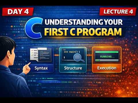 Lecture 4 | C Program Structure Explained | Hello World Program Line by Line