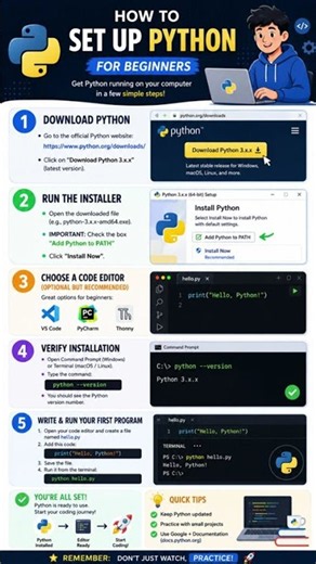 How to Set Up Python for Beginners 🐍 | Python Installation Step-by-Step #pythonforbeginners