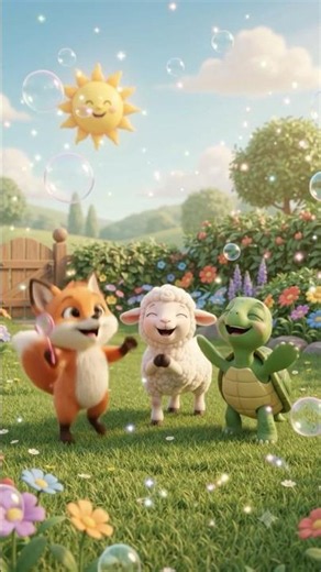Cute Baby Fox & Friends Magical Bubble Adventure! 🦊🫧🌈 #Shorts