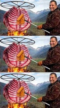 Beef Ribs Roasted Over an Open Fire | Wild Asado Cooking #shorts #beef #bbq #ribs #roasting