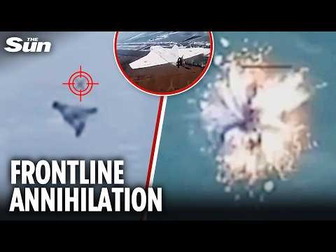Moment fleet of Shahed drones knocked out the sky by Ukrainian gunship