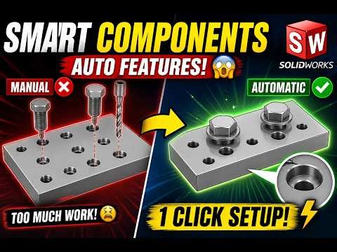 Smart Components in SolidWorks | Create & Use Step-by-Step (Automation Tutorial) #CADDEngineer