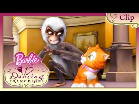 Kitty Versus Monkey! | Barbie in The 12 Dancing Princesses | Movie Clip