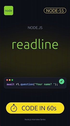 NODE-55 | Readline Module in Node.js Explained in 60 Seconds #shorts #javascript #backend