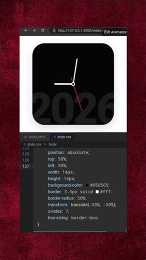 🔥 Build a Premium Analog Clock using HTML CSS & JS! ⌚✨ | JavaScript Project