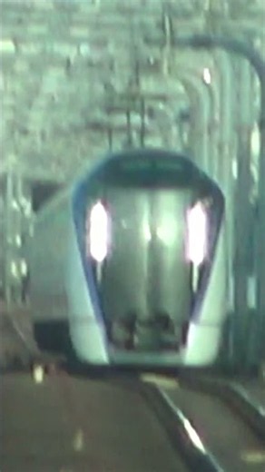 夏の朝の中央快速線 武蔵境駅停車中に上り特急かいじE353系が接近してくる下りE233系の前面展望