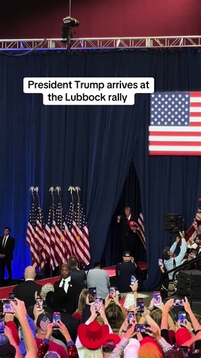 President Trump Arrives at the Lubbock Rally