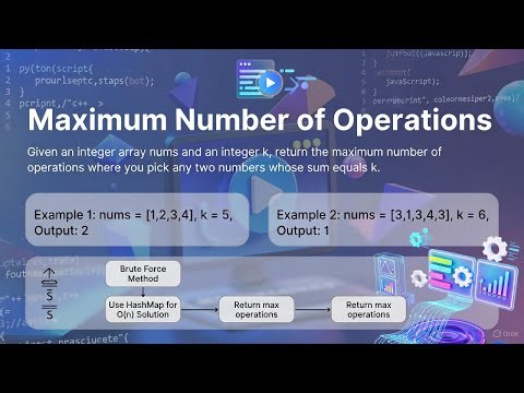 Maximum Number of K-Sum Pairs | Hash Map Solution Explained