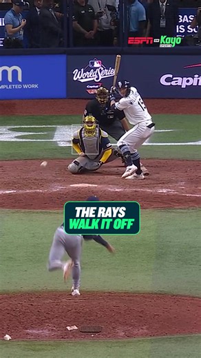 The Rays are still alive 🤯 Tampa Bay walk it off in extra innings to avoid the dreaded sweep and keep their championship dreams alive! #MLB #WalkOFF #baseball #worldseries
