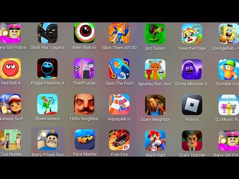 Grimace Monster Scary Survival,Barry's Prison Run,Poppy Playtime 4,Hello Neighbor,Thief Puzzle
