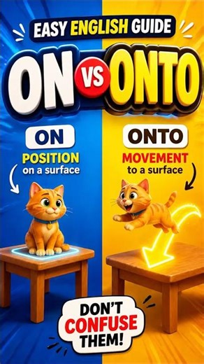 👉 On vs Onto Easy English Guide | #LearnEnglish #EnglishGrammar #OnVsOnto #SpeakEnglish