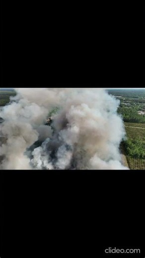 Aerial View of Massive Fire Sends Thick Smoke Billowing Into the Sky #breakingnews#fire