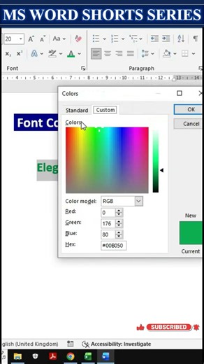 Day-19 | FONT Color in Word | MS Word Series #Word #msword #eleganceacademy #font
