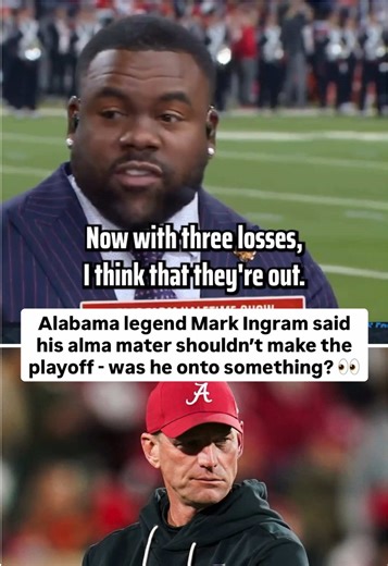 Mark Ingram was adamant that Alabama should miss the CFP after losing to Georgia in the SEC Title Game - and he might’ve been spot on 😮‍💨 (🎥 via CFBONFOX / X) #alabama #alabamafootball #markingram #collegefootball #cfbplayoff