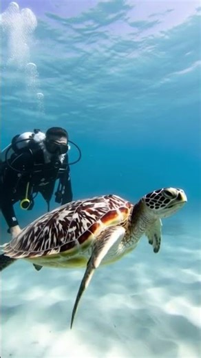 Scuba diving to meet Sea Turtle in Maldives