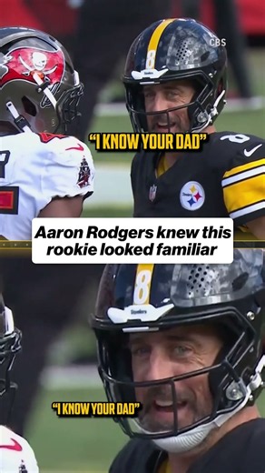 Aaron Rodgers shared a moment w/ Bucs' Josiah Trotter, son of former NFL LB Jeremiah Trotter #NFL