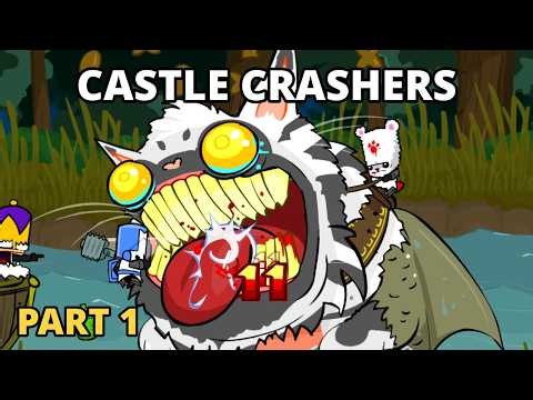 Castle Crashers Playthrough Part 1 - Home Castle to the Catfish (4K 60FPS, No Commentary)
