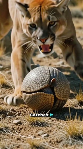 Armadillo Turns a Mountain Chase Upside Down 🐆🔥 #Armadillo #MountainLion #Wildlife