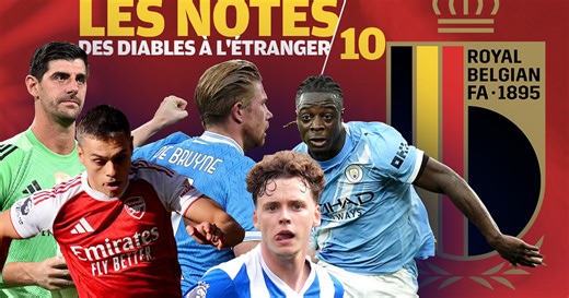 Les notes des Diables rouges à l'étranger : De Bruyne fantomatique, Duranville buteur et Doku virevoltant