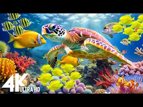 Under Red Sea 4K -Beautiful Coral Reef Fish in Aquarium, Sea Animals for Relaxation,4K Video UHD #14