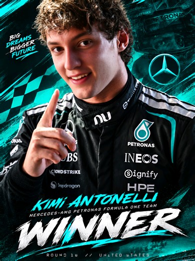KIMI ANTONELLI WINS THE UNITED STATES GRAND PRIX!! 🏆👏 1. kimi antonelli 2. charles leclerc 3. max verstappen #kimiantonelli #aka12 #mercedesf1 #f1 #usgp