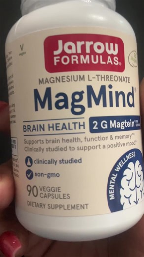 #Jarrow Formulas #MagMind - 2g Magtein 144mg Magnesium L-Threonate - Vegan Non-GMO - 90 Veggie Capsules - Supports Brain Health Function Memory