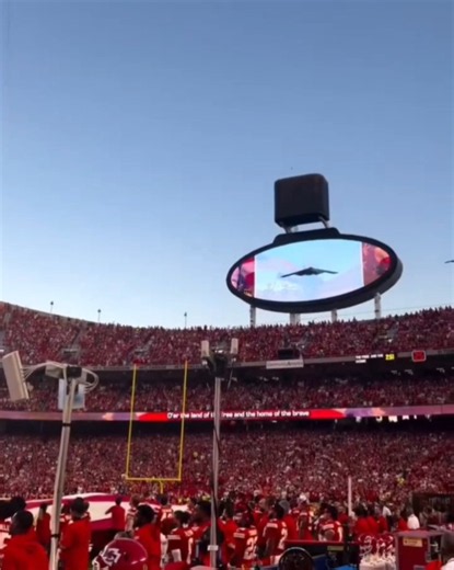 The Land of the Free, B-2 Spirit Flyover at Nebraska's Memorial Stadium.