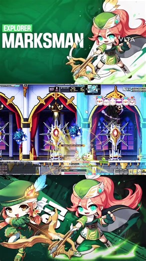 MapleStory Universe : Marksman 202 (5th job) Solo bosses high Damage!!☠️😱