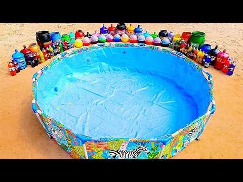 Giant 4000L Pool Experiment with Big Coca Cola, Mtn Dew, Fanta, Sprite and Mentos