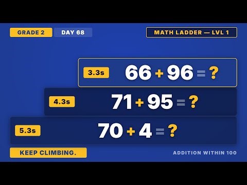 Addition Within 100 | Grade 2 Math Ladder Level 1 (Day 68/365)