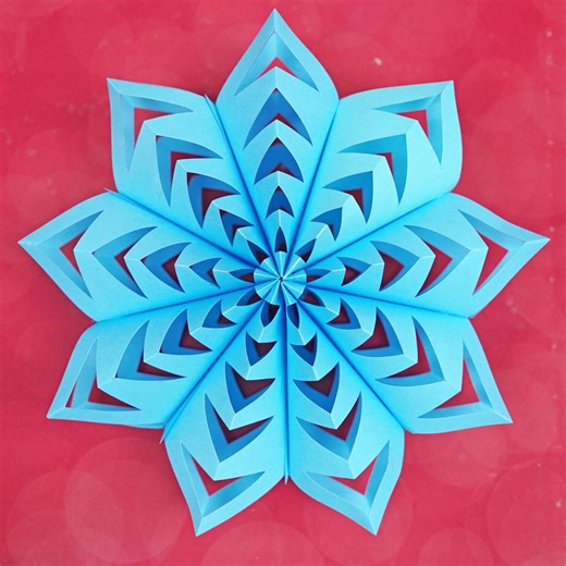 Watch how to cut 3D snowflake out of paper. Amazing paper snowflakes making instruction for decoration. Very easy and beautiful snowflake making tutorial. #crafts #snowflakes | Creative Art & Craft Ideas