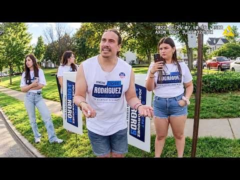 Male Karen Attacks Police When They Remove His Campaign Signs