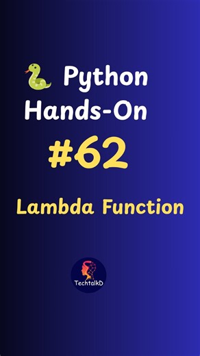 🐍 Python Hands-On #62 – Lambda Function | Python Without def?
