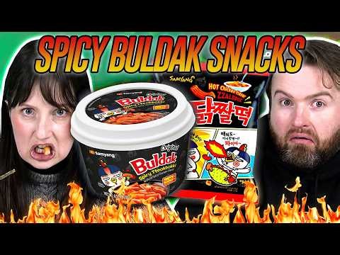 Irish People Try Spicy Korean Buldak Snacks