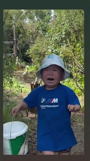 Kid Running from Geese 😂 | Funny Village Moment #kid #geese #moment