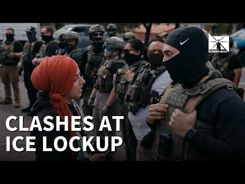 Protesters clash with ICE outside New Jersey for-profit detention center